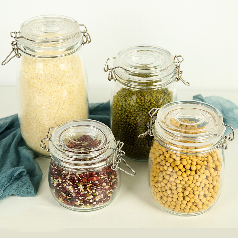 [VN] Hũ thủy tinh nắp quai cài gọng kim loại đậy kín hơi dùng đựng thực phẩm, ngâm chua, đựng kombucha
