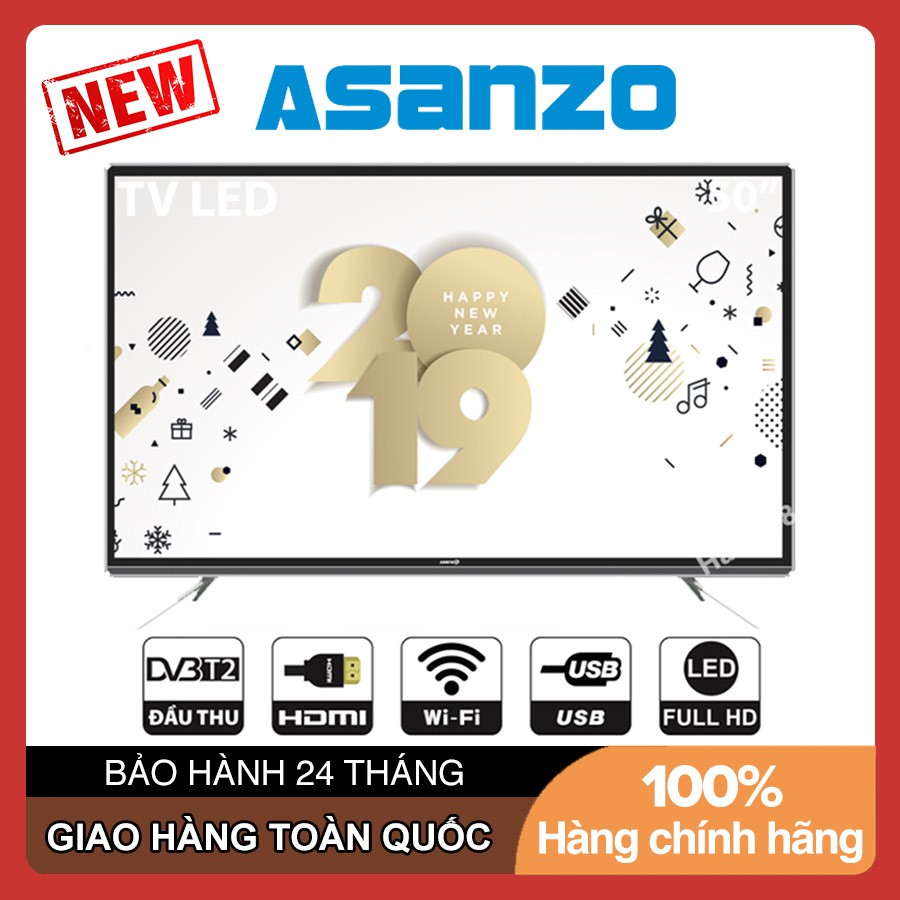 Smart Tivi Asanzo 50 inch mặt kính cường lực 50AG600 Android 8.0,  Full HD, Internet, Wifi, DVB-T2, Tivi Giá Rẻ