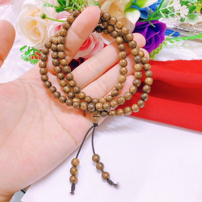 Vòng trầm, chuỗi trầm 108 hạt 6ly siêu đẹp, mùi thơm nhẹ