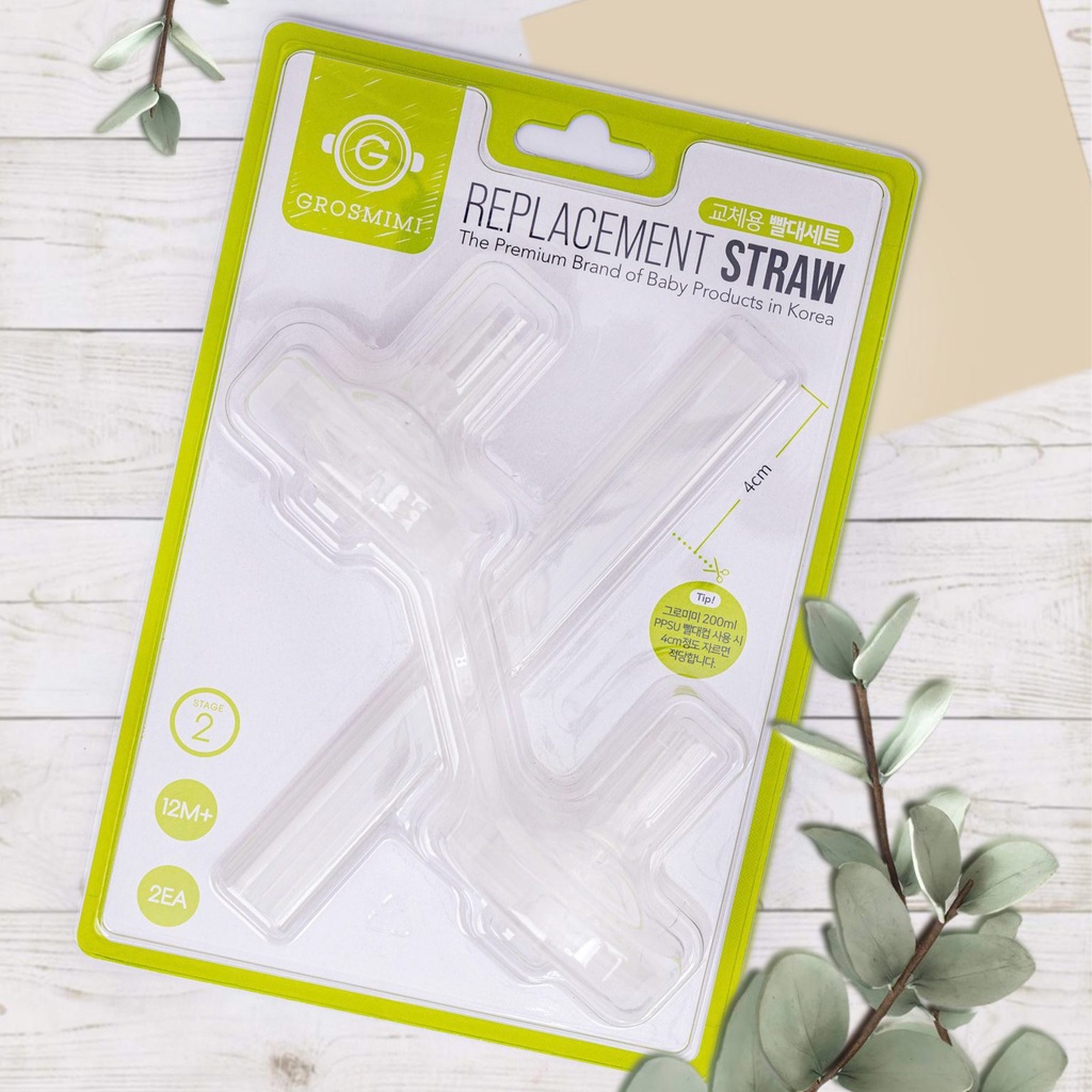 Bộ phụ kiện thay thế bình tập uống Grosmimi Replacement Straw Stage 1 , Stage 2