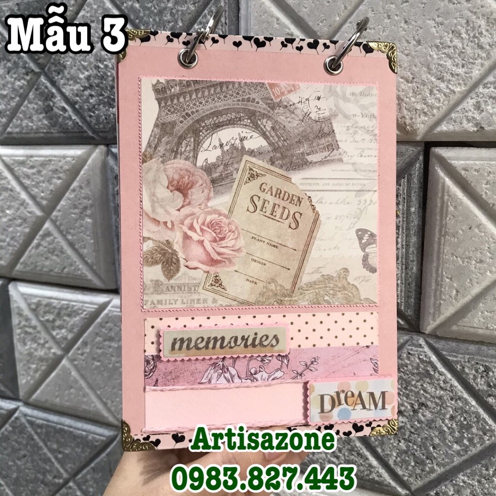 Album ảnh dán mini - Scrapbook handmade 03 (Đọc kỹ mô tả từng sản phẩm)