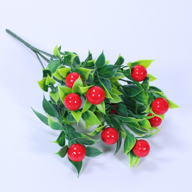 Cành Lựu 6 Quả Có Lá Xanh - Lựu Giả Cao Cấp Decor