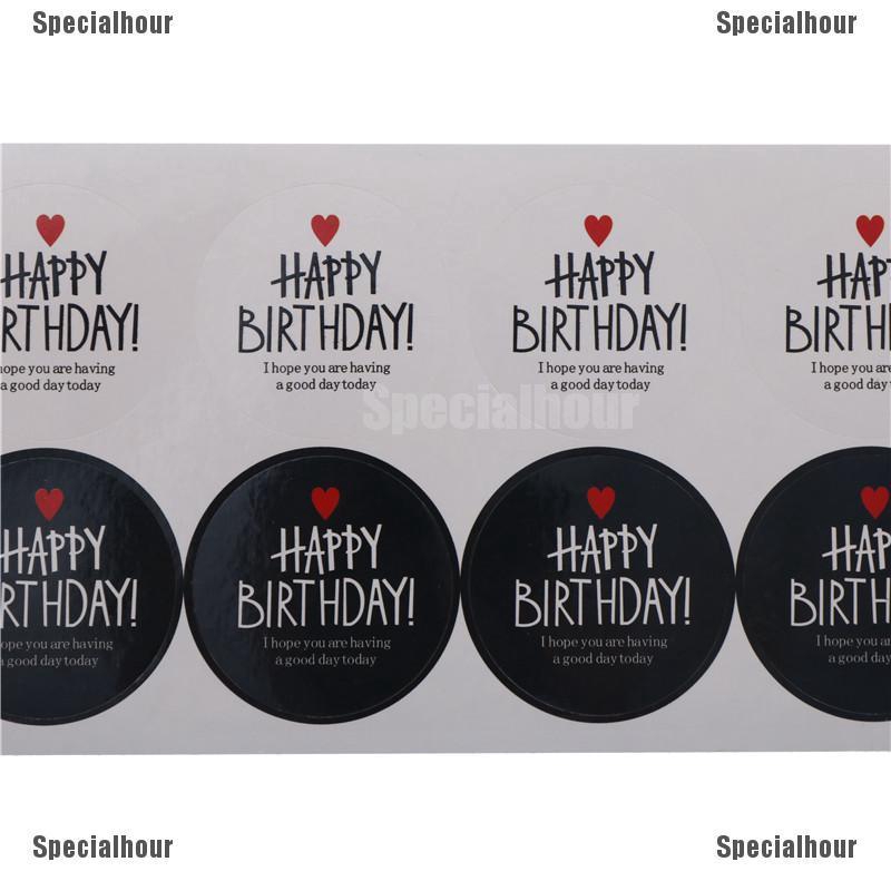 Set 80 Miếng Dán Chữ Happy Birthday Màu Trắng Đen
