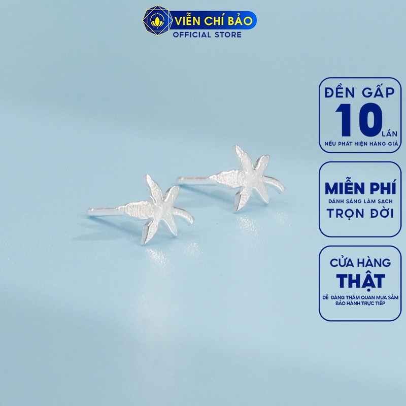 Bông tai bạc nữ lá phong chất liệu bạc 925 thời trang phụ kiện trang sức nữ thương hiệu Viễn Chí Bảo E090