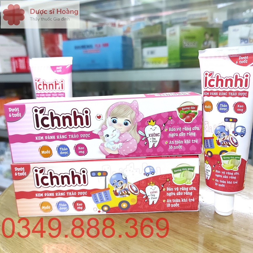 [Chính hãng] Kem Đánh Răng Thảo Dược Ích Nhi Cho Bé Dưới 6 Tuổi - Bảo Vệ Răng Sữa, Ngừa Sâu Răng - Tuýp 50g