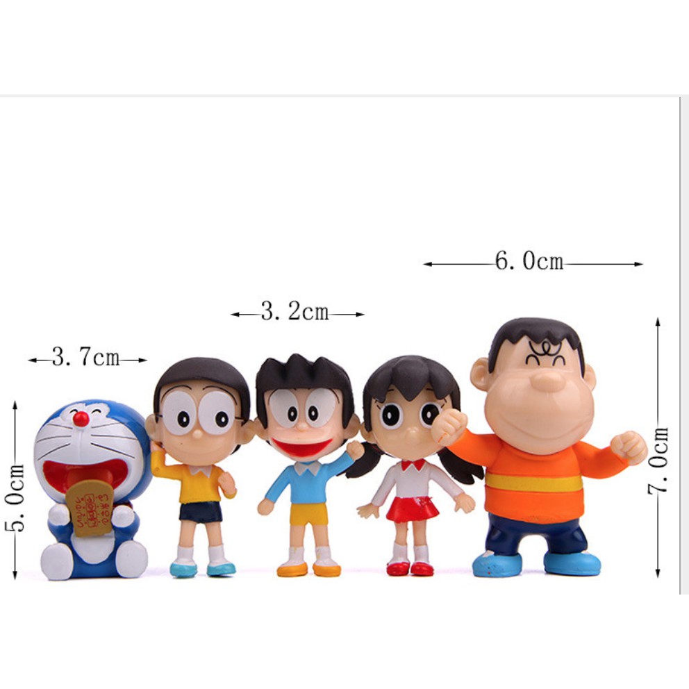 (Sẵn VN) Bộ 8 mô hình các nhân vật trong Doremon Đôrêmon (Doraemon)