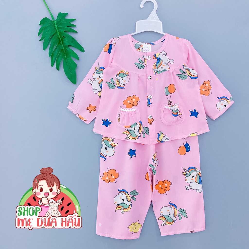 Bộ tole bé gái, đồ lanh cho bé tay dài quần dài chất tole 2 da 8-32kg shop mẹ dưa hấu