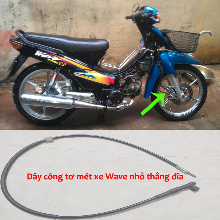 Dây công tơ mét - dây đồng hồ xe máy Wave nhỏ anpha+ Wave thái phanh đĩa 1997-2006