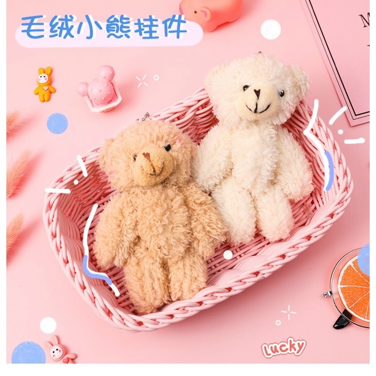 Móc khoá gấu cài balo/túi  Móc khóa gấu nâu nhồi bông siêu xinh