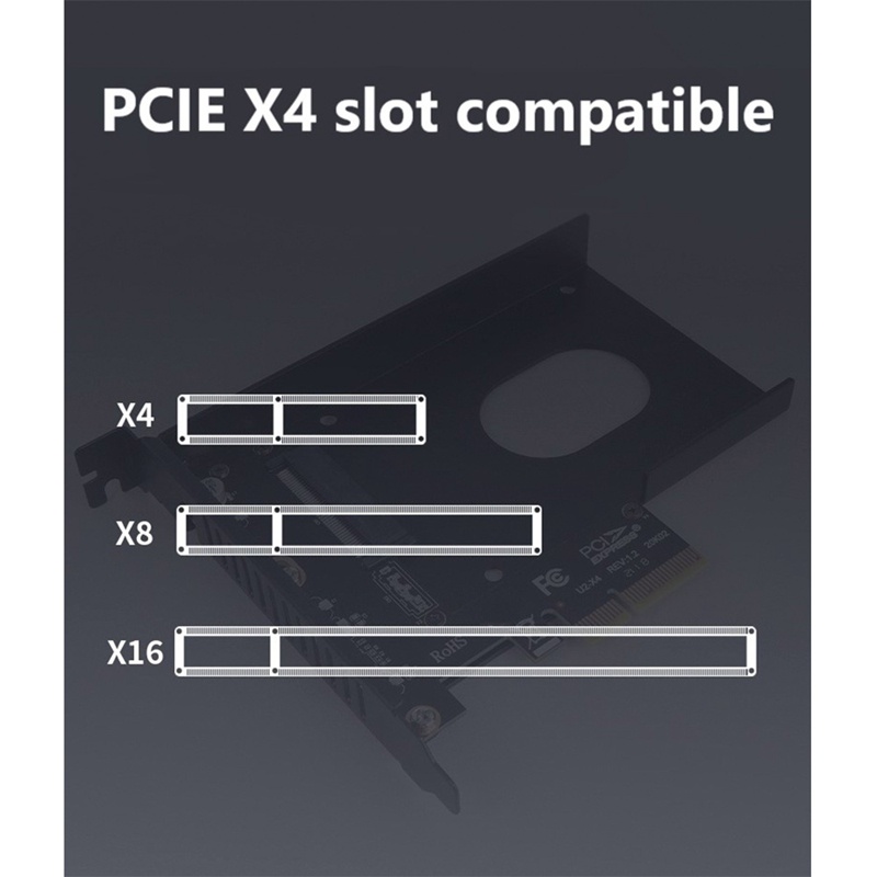 JEYI U2 PCI-Express 4.0 X4 Riser Card SFF-8639 to SSD Extension Adapter Also Compatible with PCIE X8/X16 Interface Motherboards