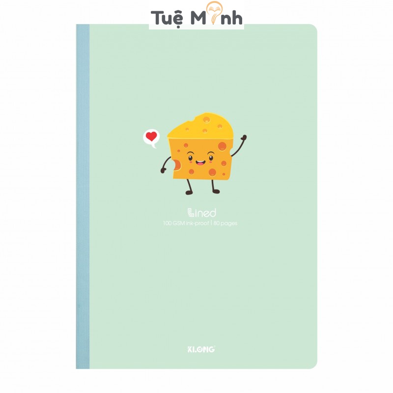 Vở may dán gáy Klong 825 kẻ ngang dòng chấm mới 80 trang B5 Lined MS825 tập sổ bìa foodie cute