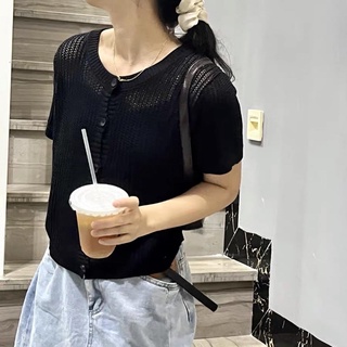 Áo dệt mỏng cộc tay