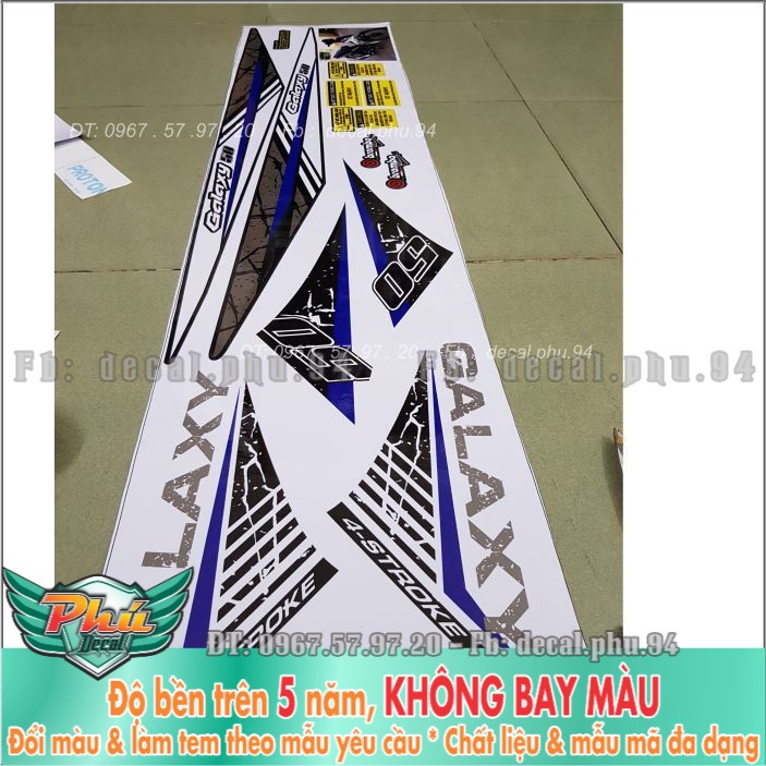 Tem rời Galaxy cover Xanh trắng đen (X) -1