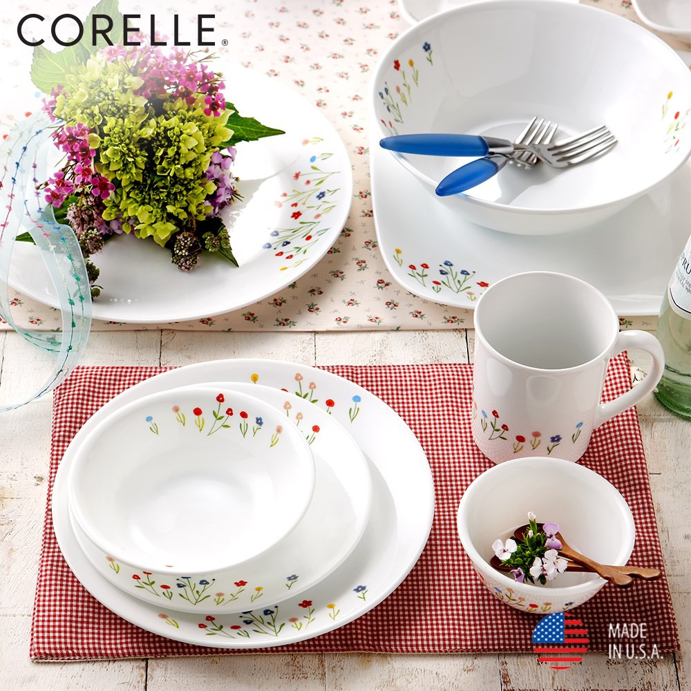 Corelle USA - Flower Hill - Bộ Sưu Tập Tô Chén Dĩa Hoa Sơn Cước -FWH-LP