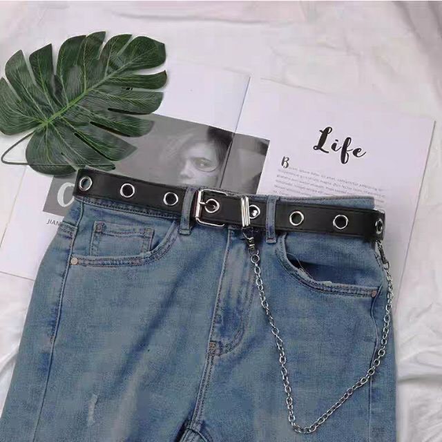 Thắt lưng da unisex kèm dây xích trẻ trung cá tính_xuongmaythuhien | BigBuy360 - bigbuy360.vn