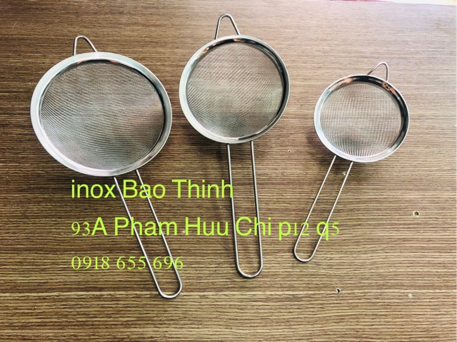 Ray lược bột,hạt có cán inox size 10-12-14cm