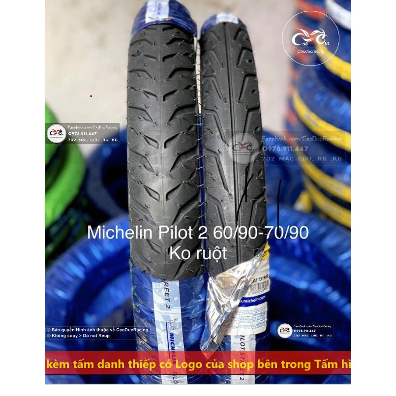 Vỏ michelin 60 và 70 không ruột mẫu Pilot street 2