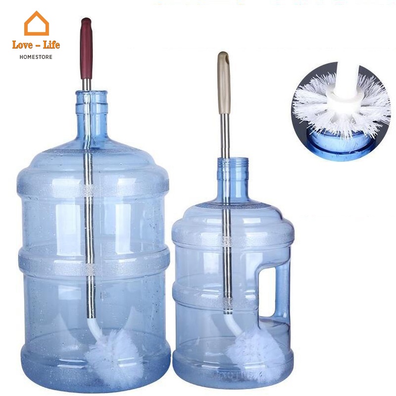Cọ Vệ Sinh Bình Nước Cán Dài Xoay 360 Độ Màu Sắc Ngẫu Nhiên
