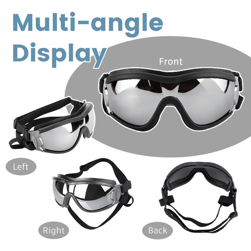 HamshMoc Kính bảo vệ mắt chống tia uv chống mưa chống gió có dây đeo có thể điều chỉnh cho thú cưng cỡ vừa và lớn