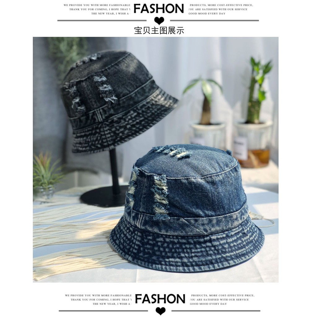 Mũ Tai Bèo Vải Denim Mỏng Chống Nắng Thời Trang Cá Tính Cho Nữ