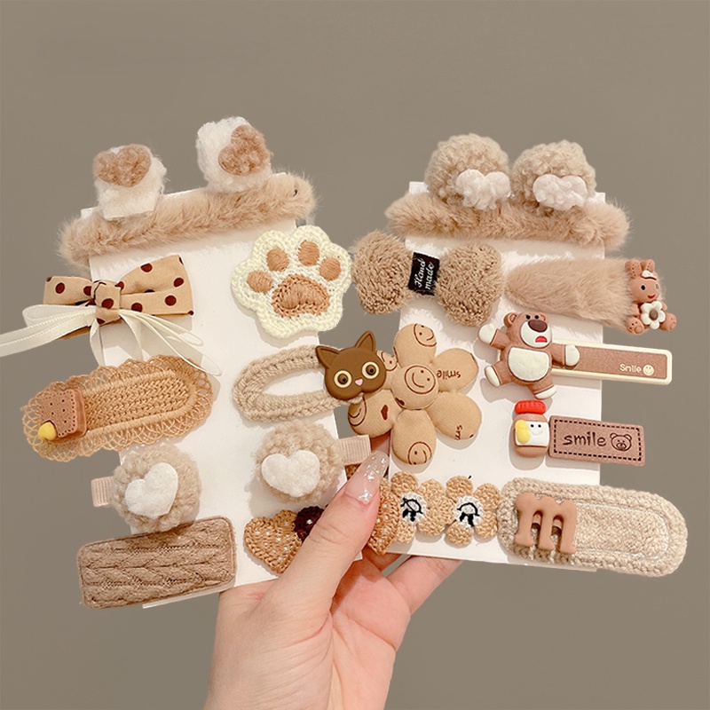 Bộ Kẹp Tóc Kiểu Hàn Quốc Dễ Thương Xinh Xắn Dành Cho Bé Gái
