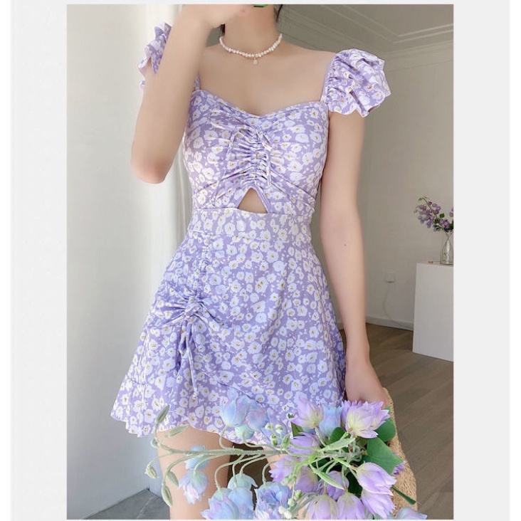 Bikini 1 mảnh dạng váy liền thân LUHAZO kín đáo kiểu Hàn Quốc đẹp Quảng Châu nhiều màu che khuyết điểm 028315 A-1