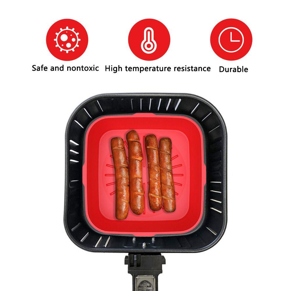 YVE Giỏ Silicon Mềm Hình Vuông Có Thể Tái Sử Dụng Đựng Bánh Pizza