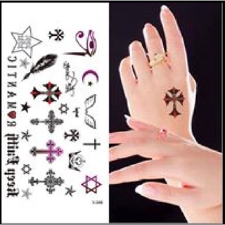 Hình xăm dán cao cấp tattoo hoa văn thánh giá 10x6cm