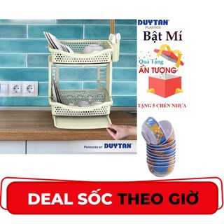 Kệ chén Nhựa Duy Tân  0795 - Tặng kèm 5 chén nhựa