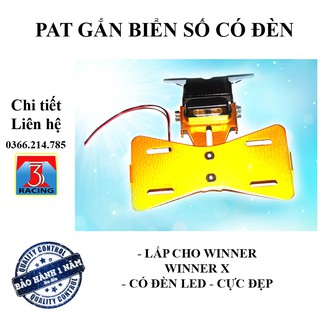 RẺ NHẤT SHOPEE - Pat gắn khung biển số thời trang có đèn lắp Winner Winner X - 3T RACING