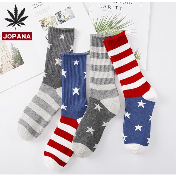 Vớ Tất thể thao cao cổ Cờ Hoa Kỳ phong cách trẻ trung, cá tính, năng động