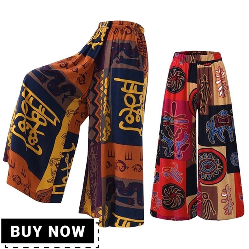 Quần Baggy Ống Rộng In Họa Tiết Hoa Thoải Mái Cho Nữ