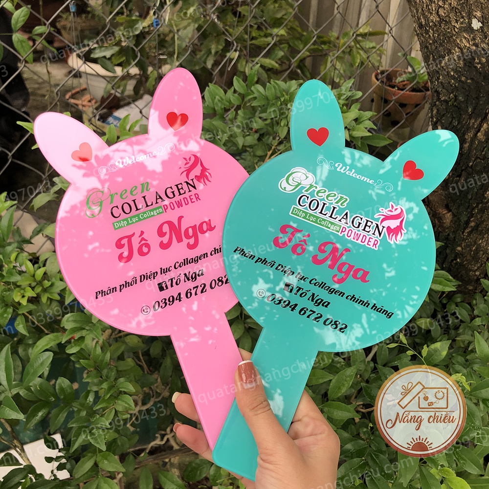 Bảng mica cầm tay chụp ảnh sản phẩm tiện lợi cho chị em bán hàng - Mẫu tai thỏ xinh xắn