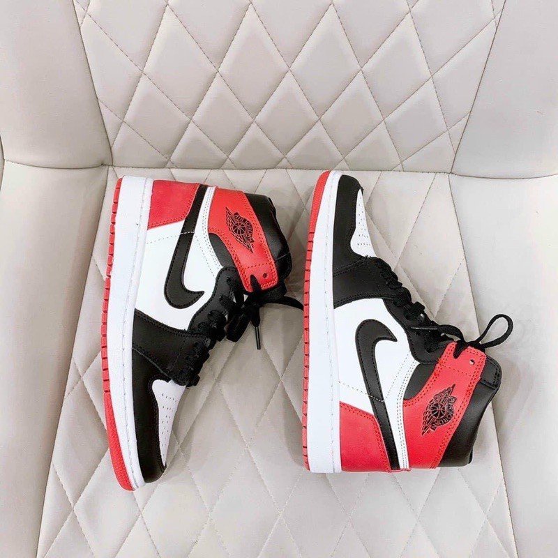 Giày Sneaker JORDAN 1 cao cổ đen đỏ , Giày Thể Thao JODAN JD1 nam nữ