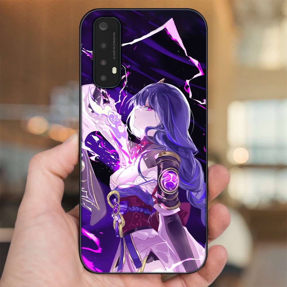 Ốp lưng Realme 7 viền đen in hình Raiden Shogun Genshin Impact