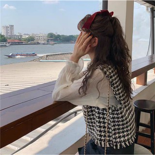 (Sẵn) Gile đen trắng basic Hàn Quốc style ulzzang