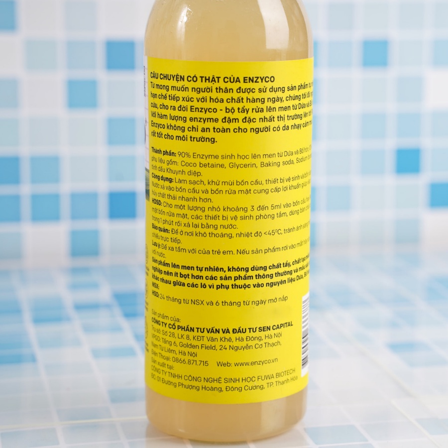 Nước Tẩy Bồn Cầu Sinh Học ENZYCO Hương Khuynh Diệp 500ml, Khử Sạch Khuẩn, An Toàn 90% Enzyme Từ Dứa