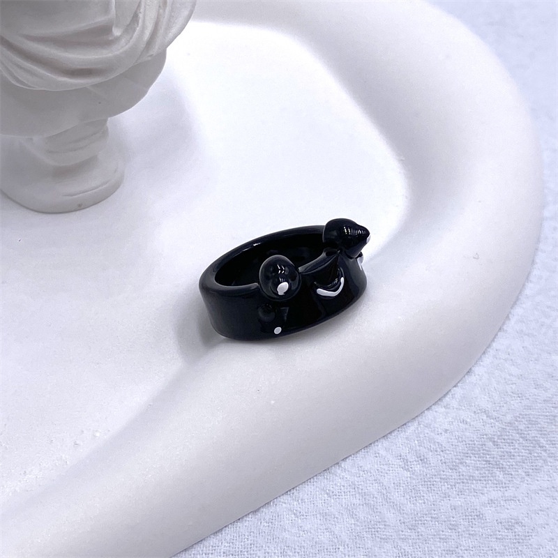 Nhẫn Acrylic Hình Ếch Mặt Cười Vui Nhộn Thời Trang Cổ Điển Cho Nữ
