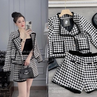 Set dạ kẻ quảng châu siêu xinh