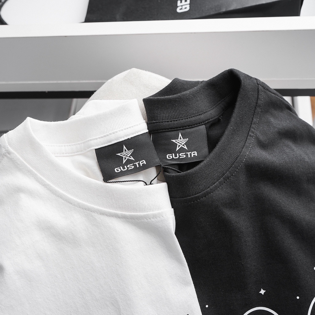 Áo 12 Cung Hoàng Đạo Hàng Hiệu Cao Cấp Unisex Nam Nữ Áo Thun Wash Loang Xám Trơn Tay Lỡ 100% Cotton Form Rộng _ GUSTA