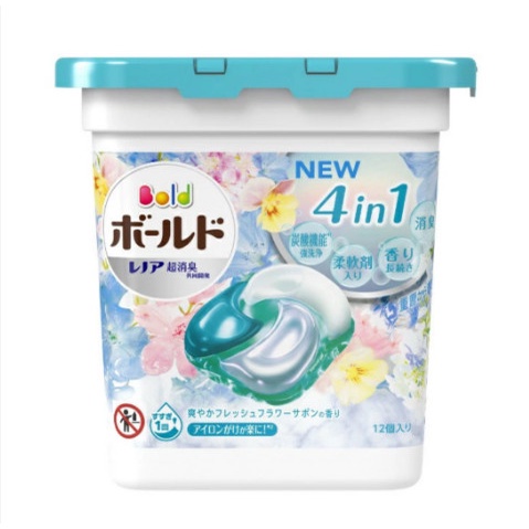 Viên Giặt Xả Quần Áo Nhật Bản P&G Gel Ball 4D hộp 12 Viên - Mẫu Mới Hương Hoa Hồng