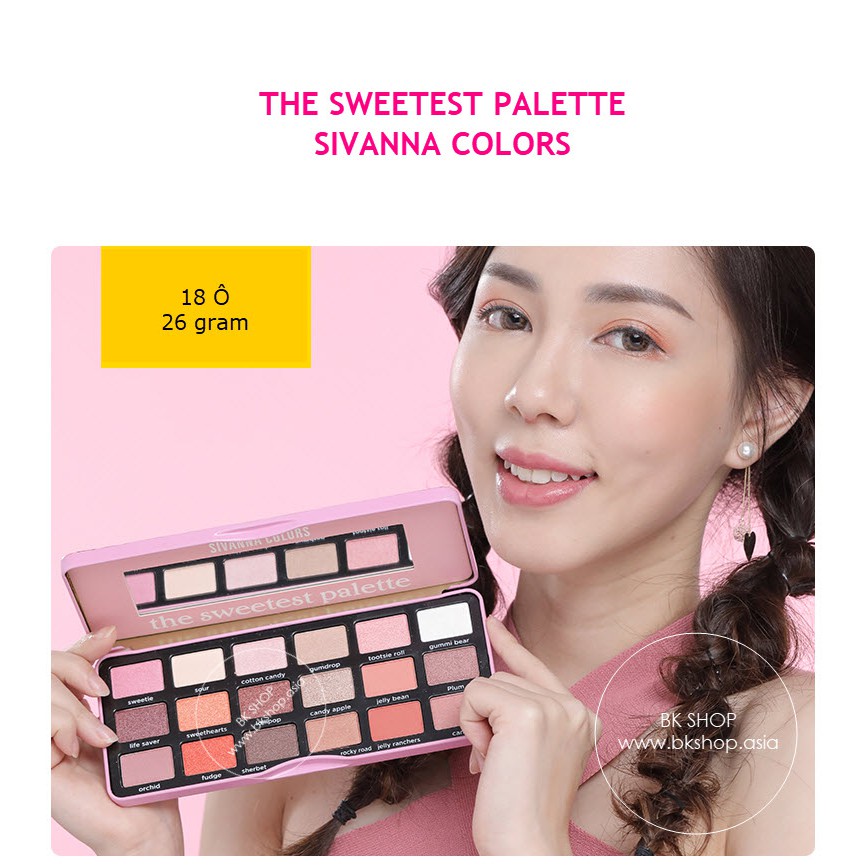 [ Auth Thái ] Bảng phấn mắt 18 ô SIVANNA COLORS Sweetest Palete HF7006 | BigBuy360 - bigbuy360.vn