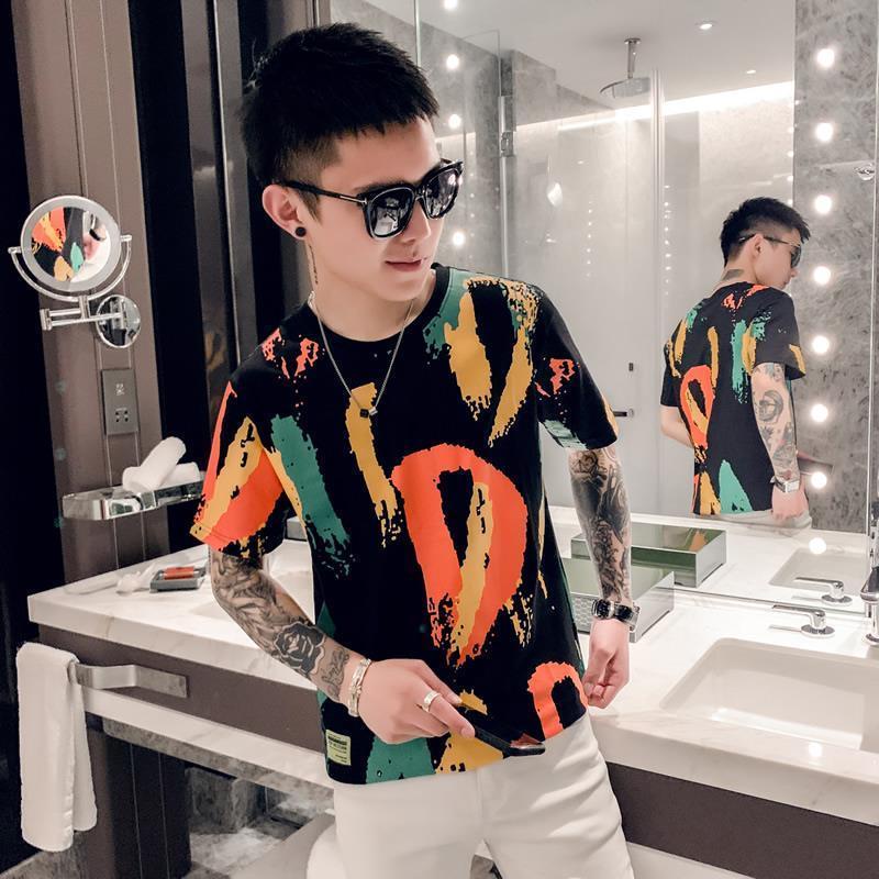 Áo Thun Ngắn Tay In Họa Tiết Cá Tính Trẻ Trung Cho Nam