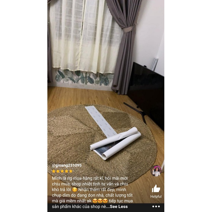 Thảm Cói Trải Sàn Hình Ngôi Sao Trang Trí Decor Nhà Cửa Chụp Ảnh Cực Xinh HÀNG xuất dư  Kích Thước 1m - Cói_Decor_HN