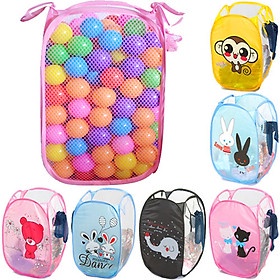 Giỏ đựng quần áo, đồ giặt, đồ lót, đồ chơi đa năng gấp gọn khung thép, sọt lưới bỏ quần áo khô đồ dùng xếp gọn tiện dụng