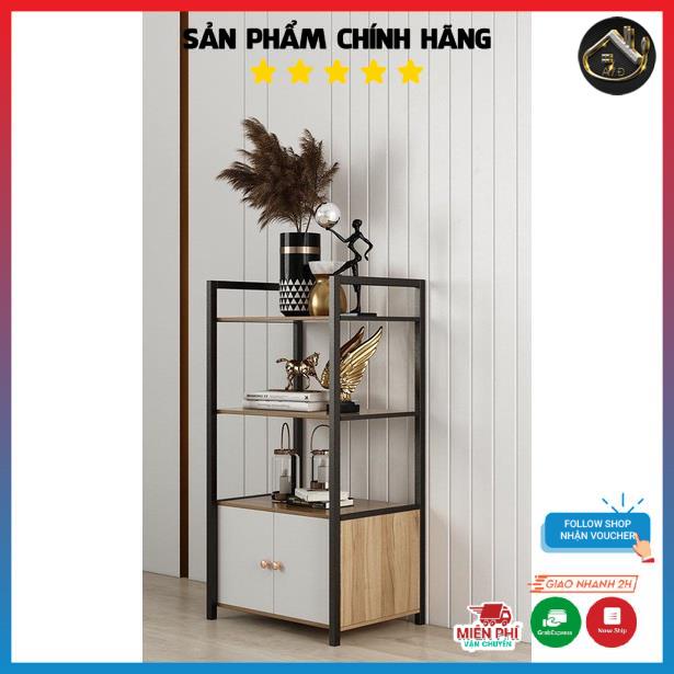 Kệ lò vi sóng 4 tầng có tủ, kệ đa năng mẫu mới, đa năng, tiện dụng cho nhà bếp chất gỗ MDF dễ dàng lắp ráp
