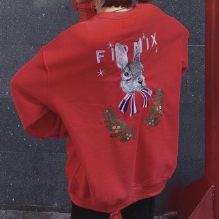 Bunny Sweater Red - áo sweater thêu đỏ
