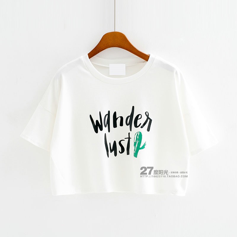 Áo Thun Croptop In Chữ Wander Lust ATN577
