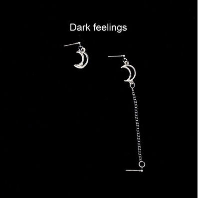 Khuyên Kẹp Vành Tai Hình Mặt Trăng Không Đối Xứng Phong Cách Harajuku