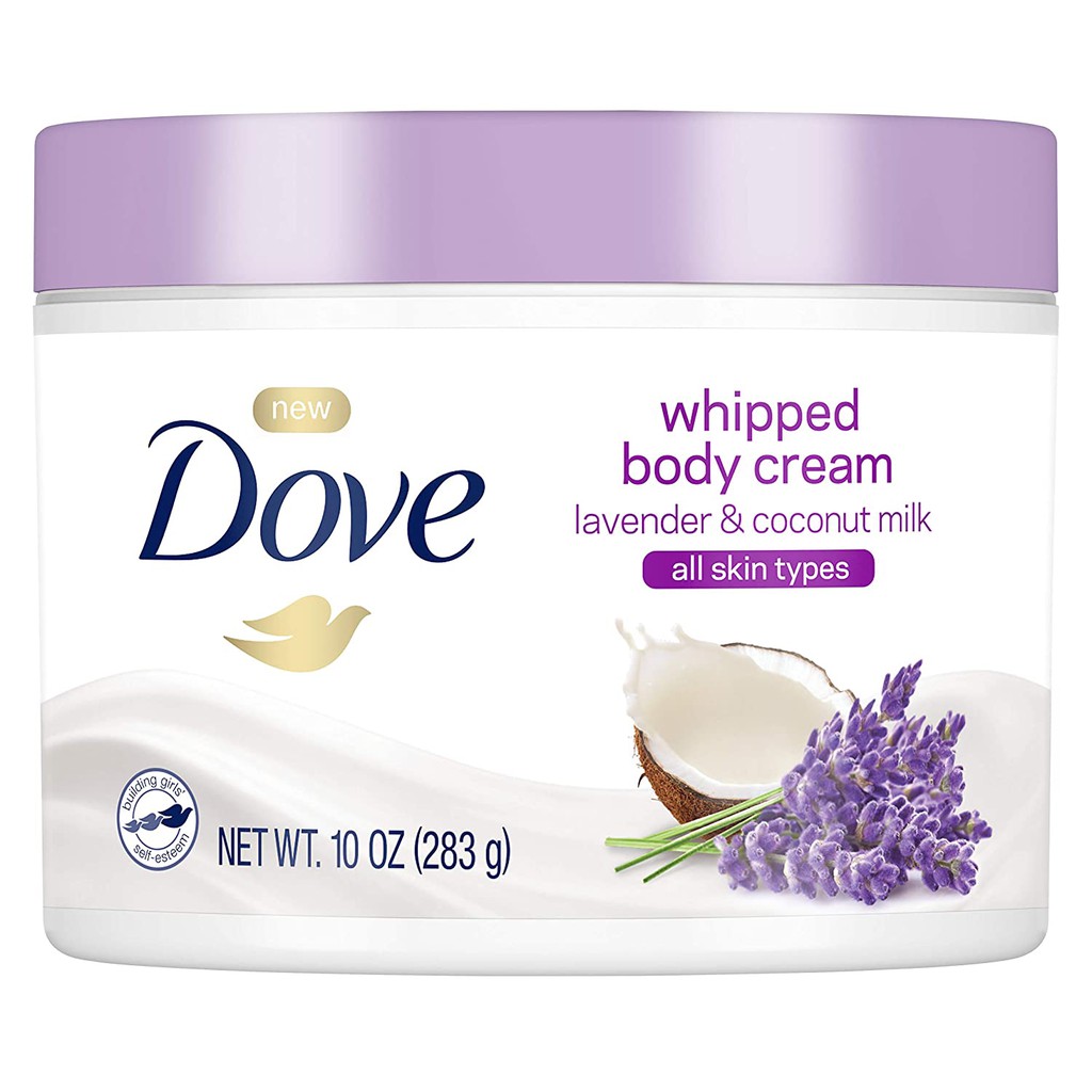 Kem dưỡng ẩm cơ thể Dove Whipped Lavender and Coconut Milk Body Cream 283g (Mỹ)